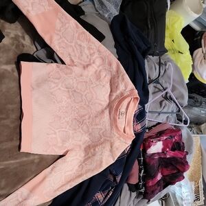 Peach Snakeskin Pattern Active Top